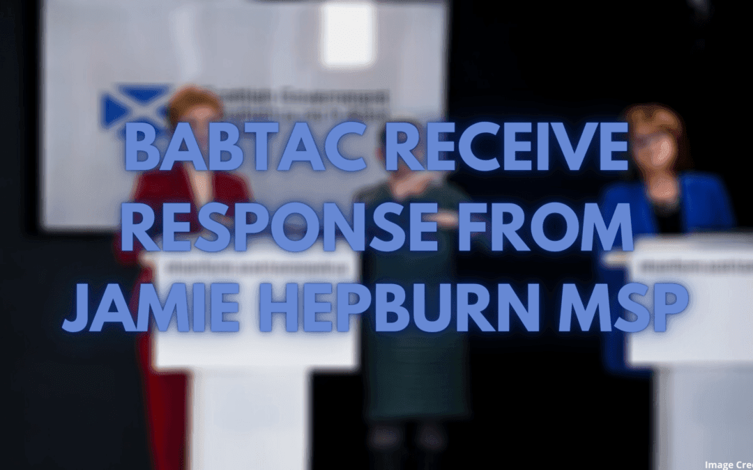 BABTAC Receive Letter from Jamie Hepburn MSP