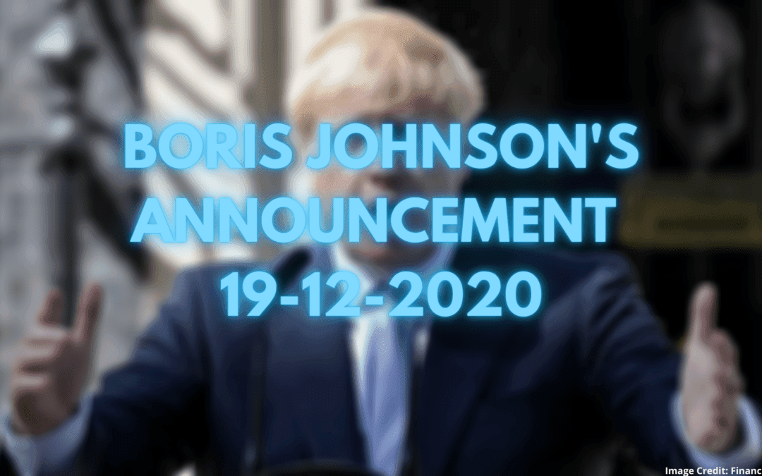 COVID-19: Boris Johnson’s Announcement 19/12/2020